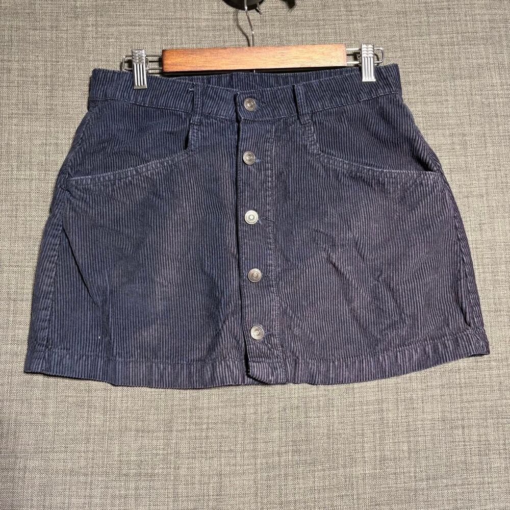 Women’s Free People Navy Blue Corduroy Mini Skirt Size 6